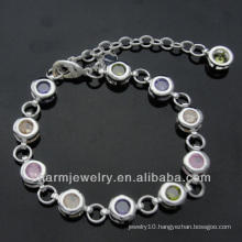 Fashion jewelry diamond chain bracelet silver plated bracelets BSS-004